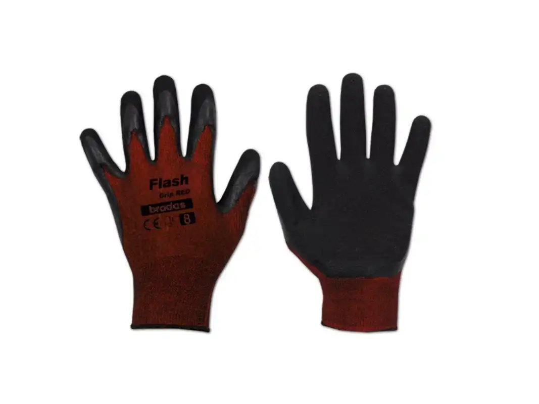 Védőkesztyű 8 FLASH GRIP RED, latex