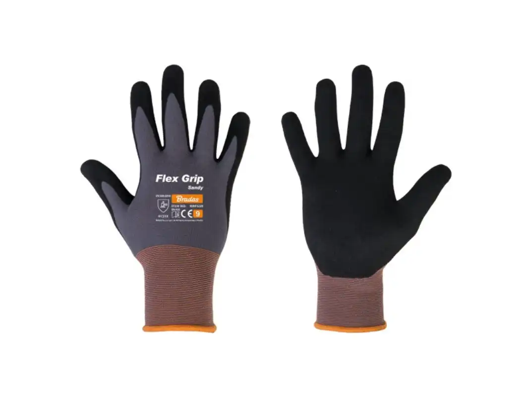 Védőkesztyű10 FLEX GRIP SANDY, nitril-spandex